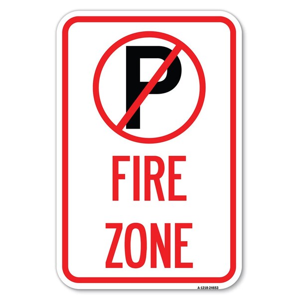 Signmission No Parking Symbol Heavy-Gauge Aluminum Sign, 12" x 18", A-1218-24653 A-1218-24653 - main